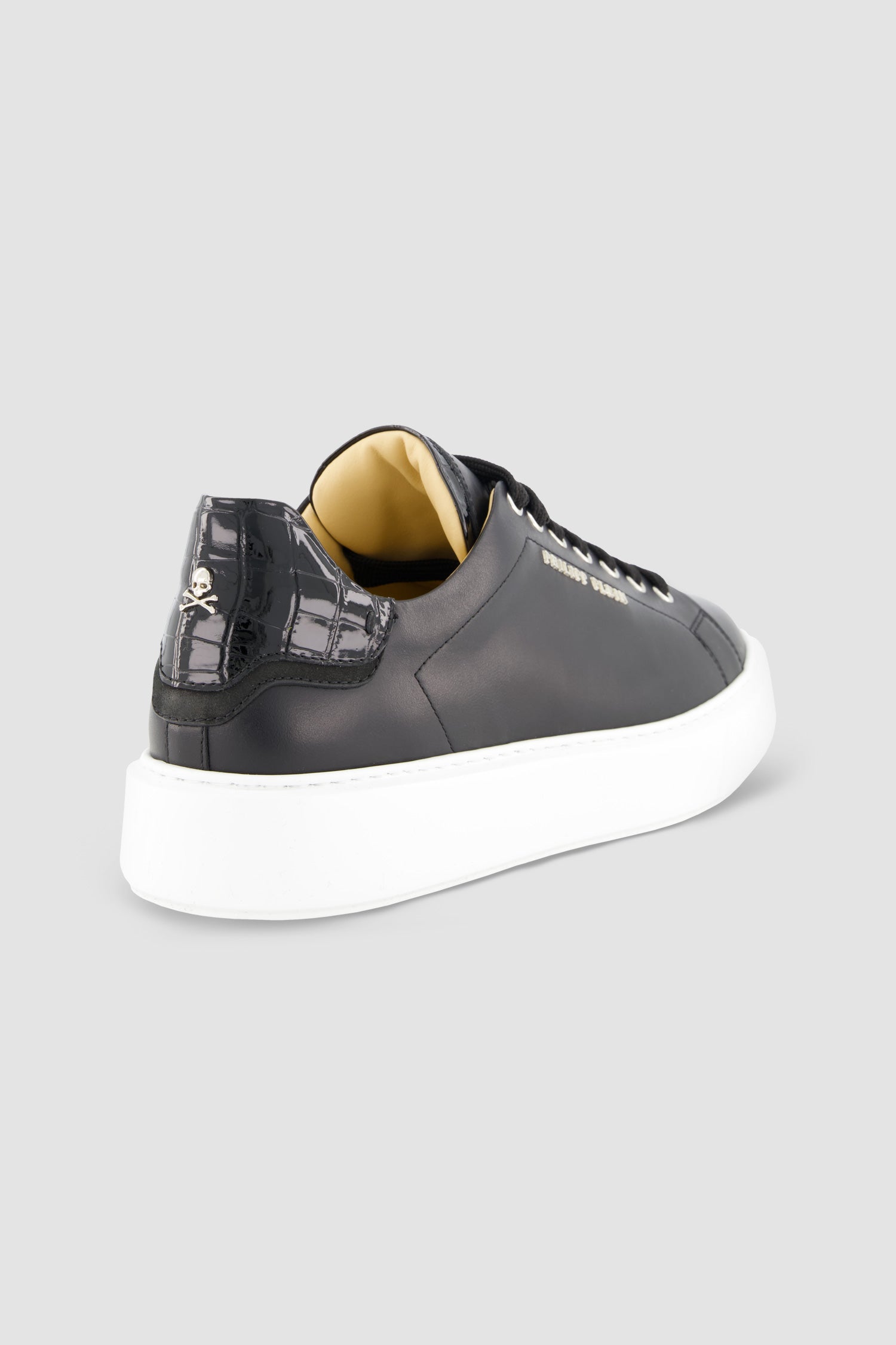 Philipp Plein Black Leather Hexagon Lo Top Sneakers for Men - Stylish Casual & Streetwear Fashion Shoes for Everyday Wear