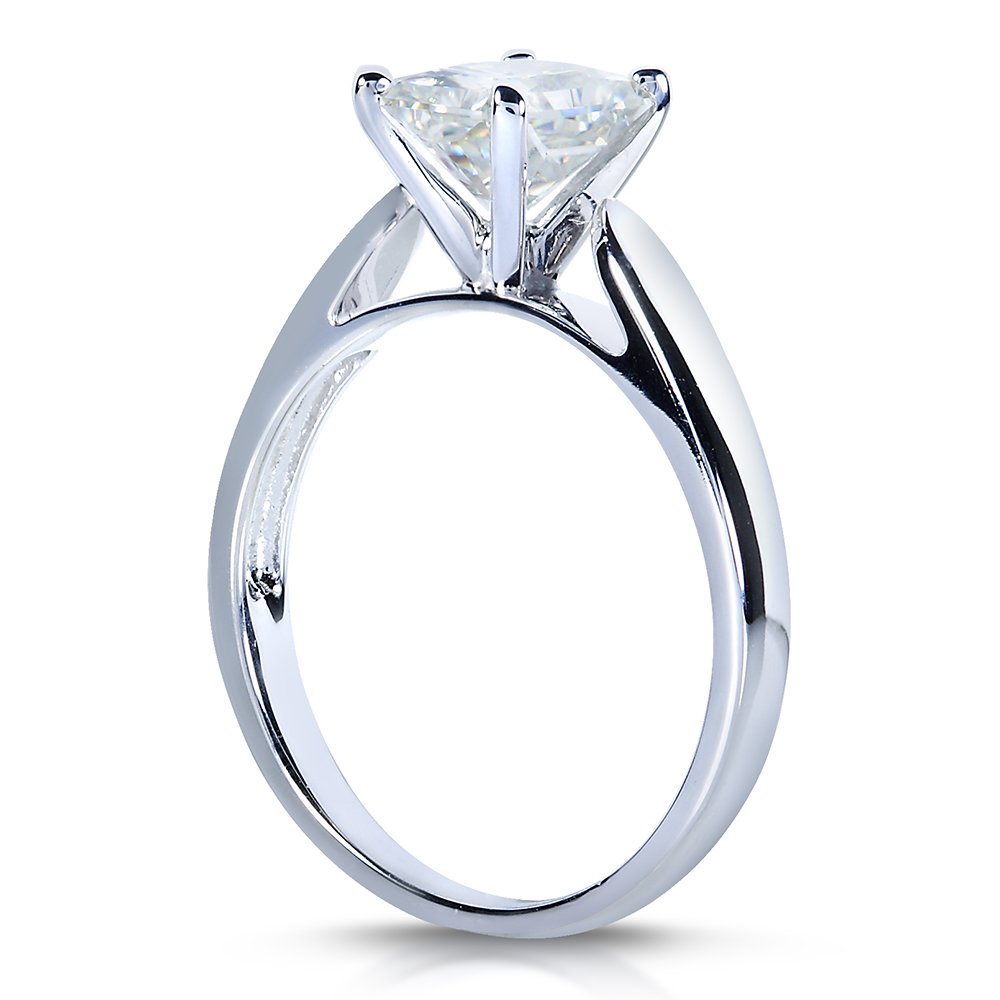 Kobelli 1.1 CTW Radiant Cut Moissanite Solitaire Engagement Ring in 14K White Gold - Perfect for Proposals, Anniversaries & Special Occasions