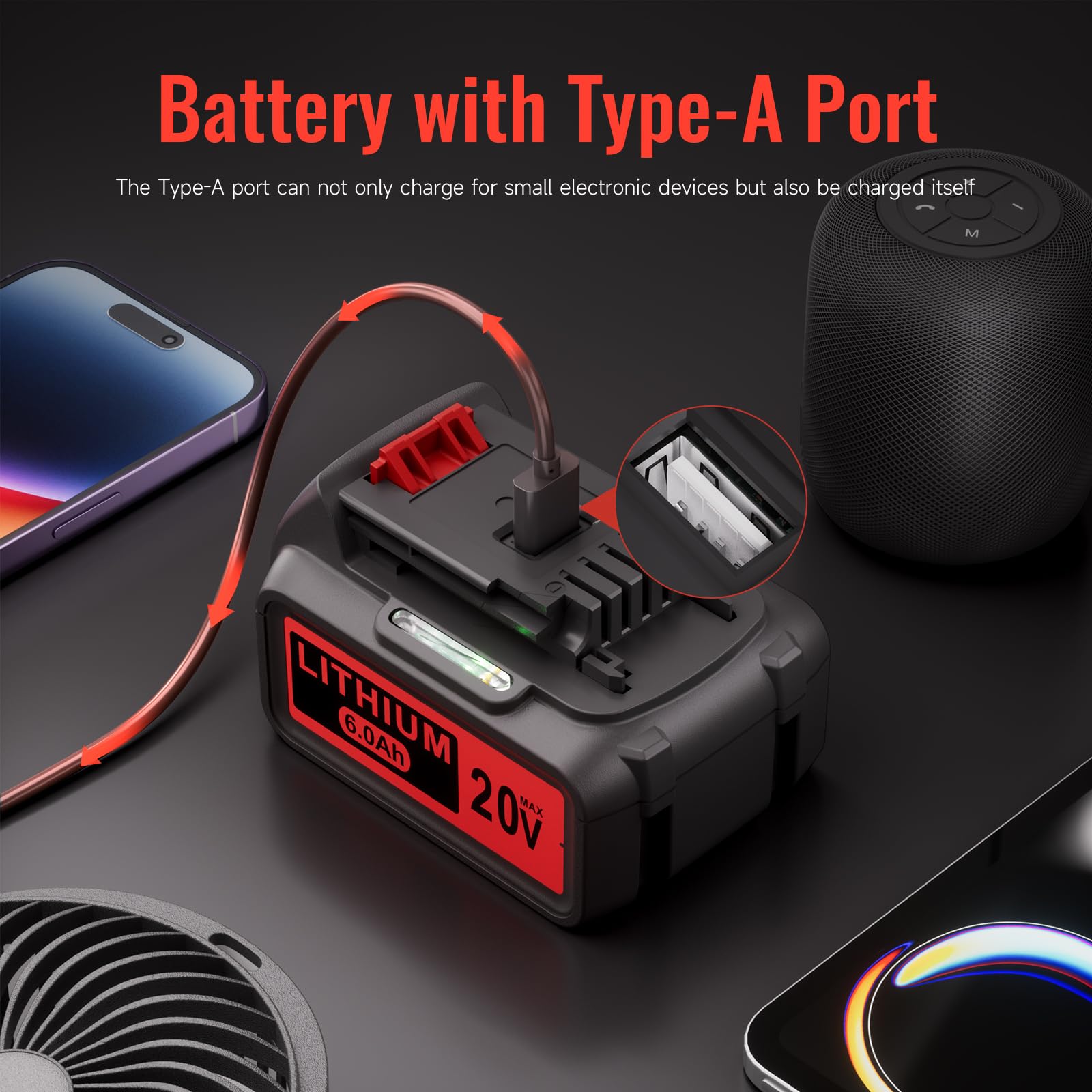 LBXR20 20V 6.0Ah Lithium-Ion Replacement Battery for Power Tools - Compatible with Dewalt, Black & Decker, Porter Cable - Perfect for Drills, Saws, and Outdoor Power Equipment