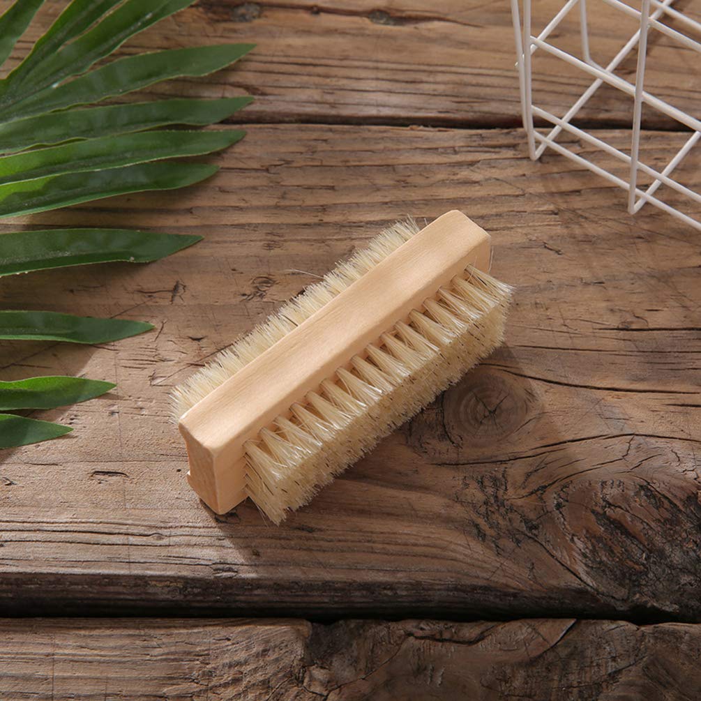 Beaupretty 4pcs Hard Nail Brush Set - Double Sided Bamboo Wooden Manicure & Pedicure Tool for Hand & Foot Care - Perfect for Salon, Spa, Home Nail Care & Travel Essentials