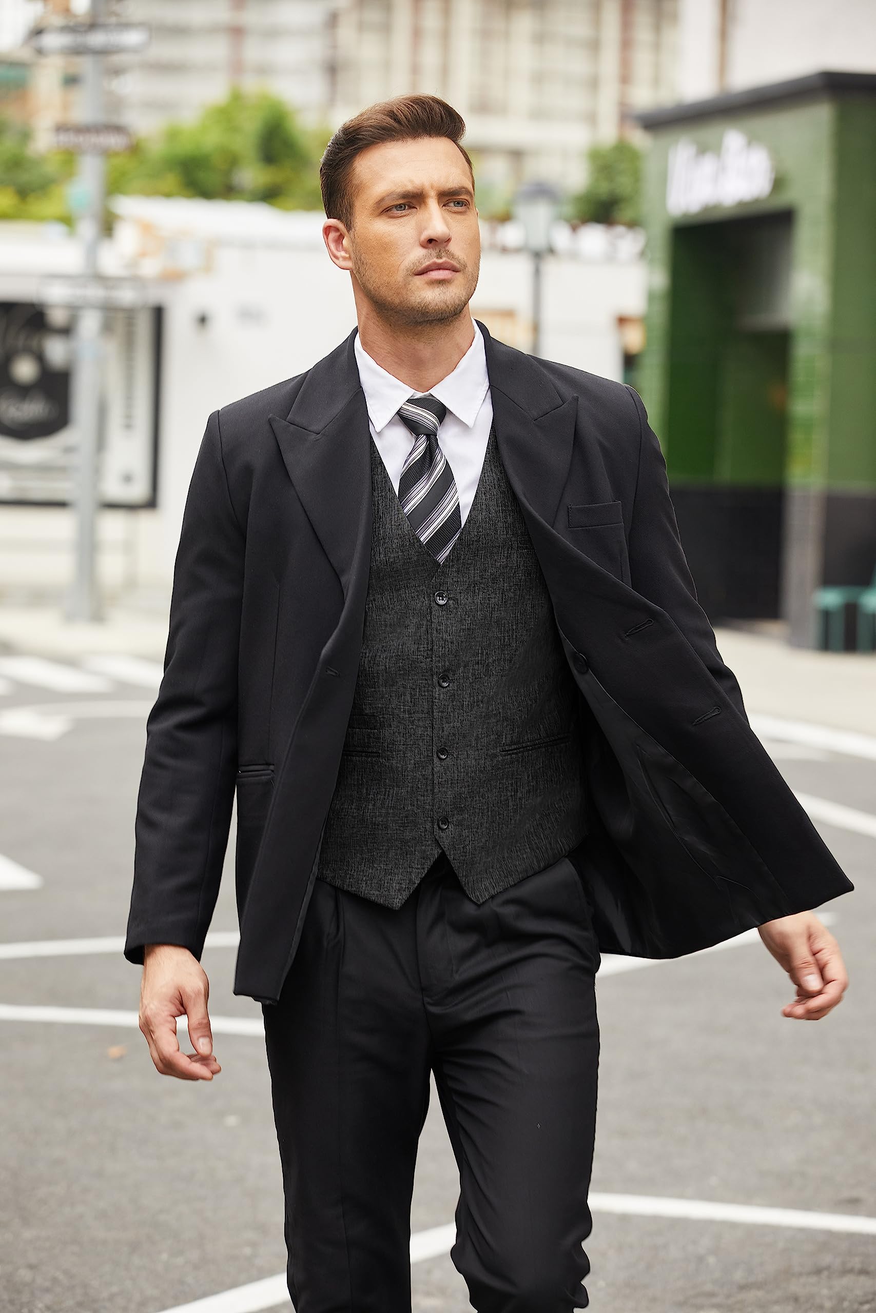 COOFANDY Men's Slim Fit Casual Business Vest - Lightweight Waistcoat for Office, Wedding & Formal Events | Breathable & Comfortable Suit Vest for Professional & Smart Casual Outfits