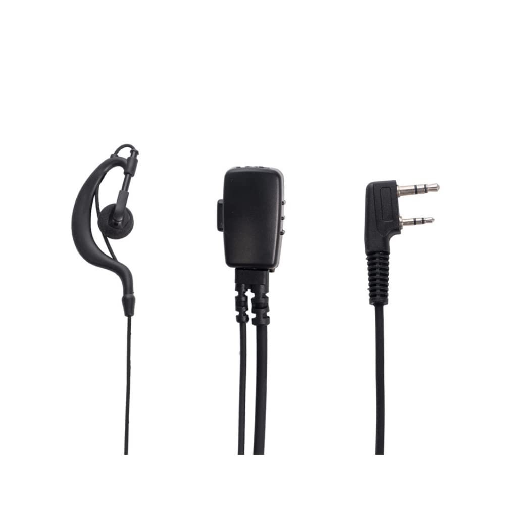 Sarcia G-Shape Walkie Talkie Headset with Mic & PTT - Compatible with BaoFeng UV-5R, BF-888S, Kenwood TK-2107, TK-3107 2-Way Radios (2 Pack) - Ideal for Security, Construction & Outdoor Adventures