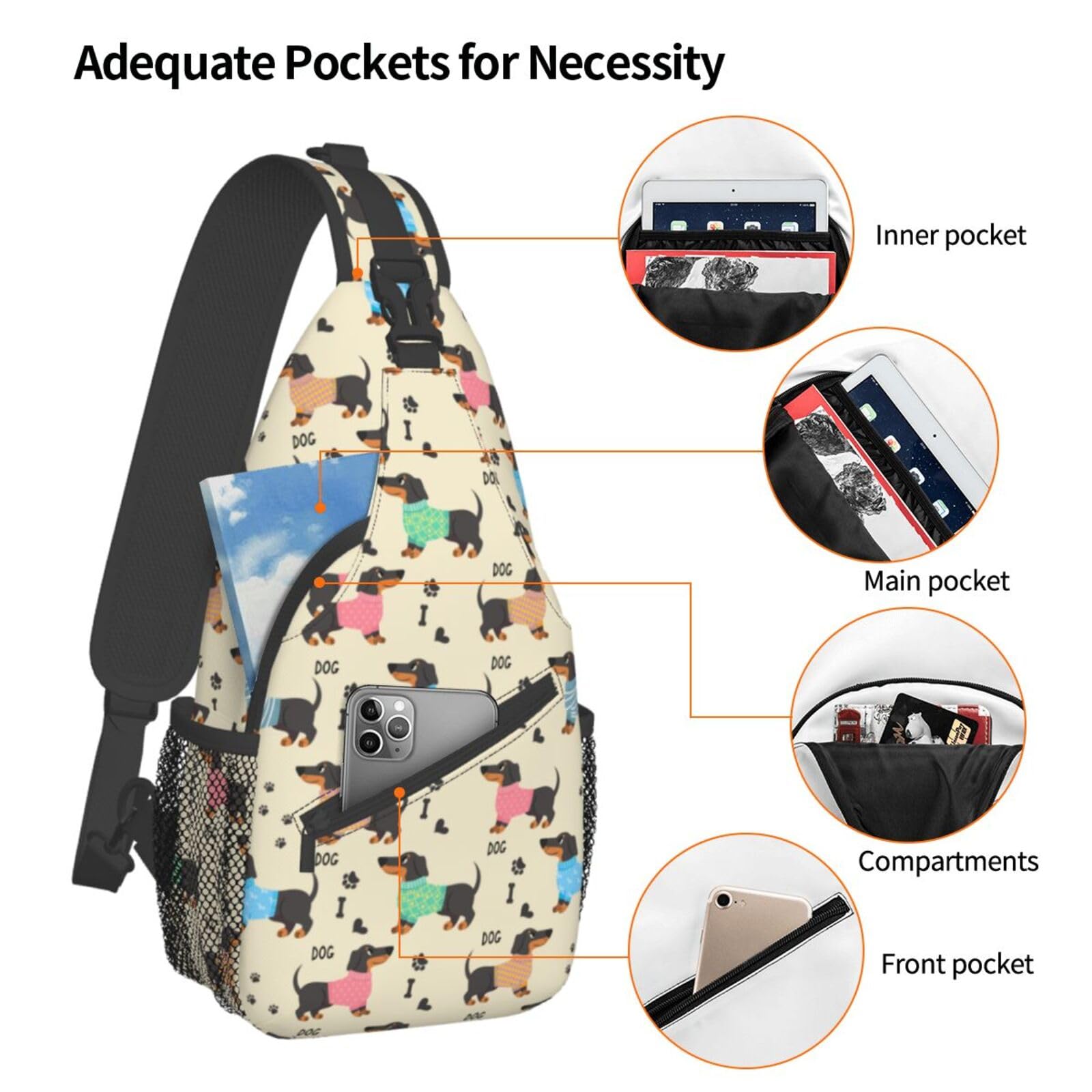 Lightweight Sling Bag Crossbody Backpack - Waterproof Hiking Travel Daypack for Women & Men - Perfect for Outdoor Adventures, Commuting & Daily Use