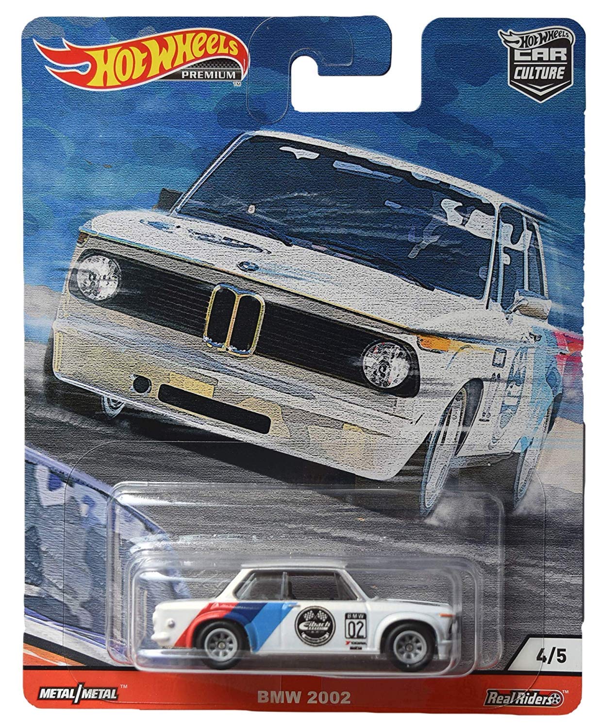 Hot Wheels Car Culture Door Slammers BMW 2002 4/5 Diecast Model Car - White - Collectible Toy for Kids & Adults - Perfect for Display, Play & Racing Scenes