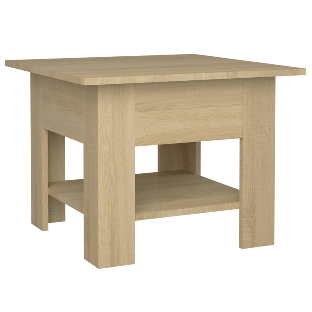 Modern Square Coffee Table with Shelf - 21.7