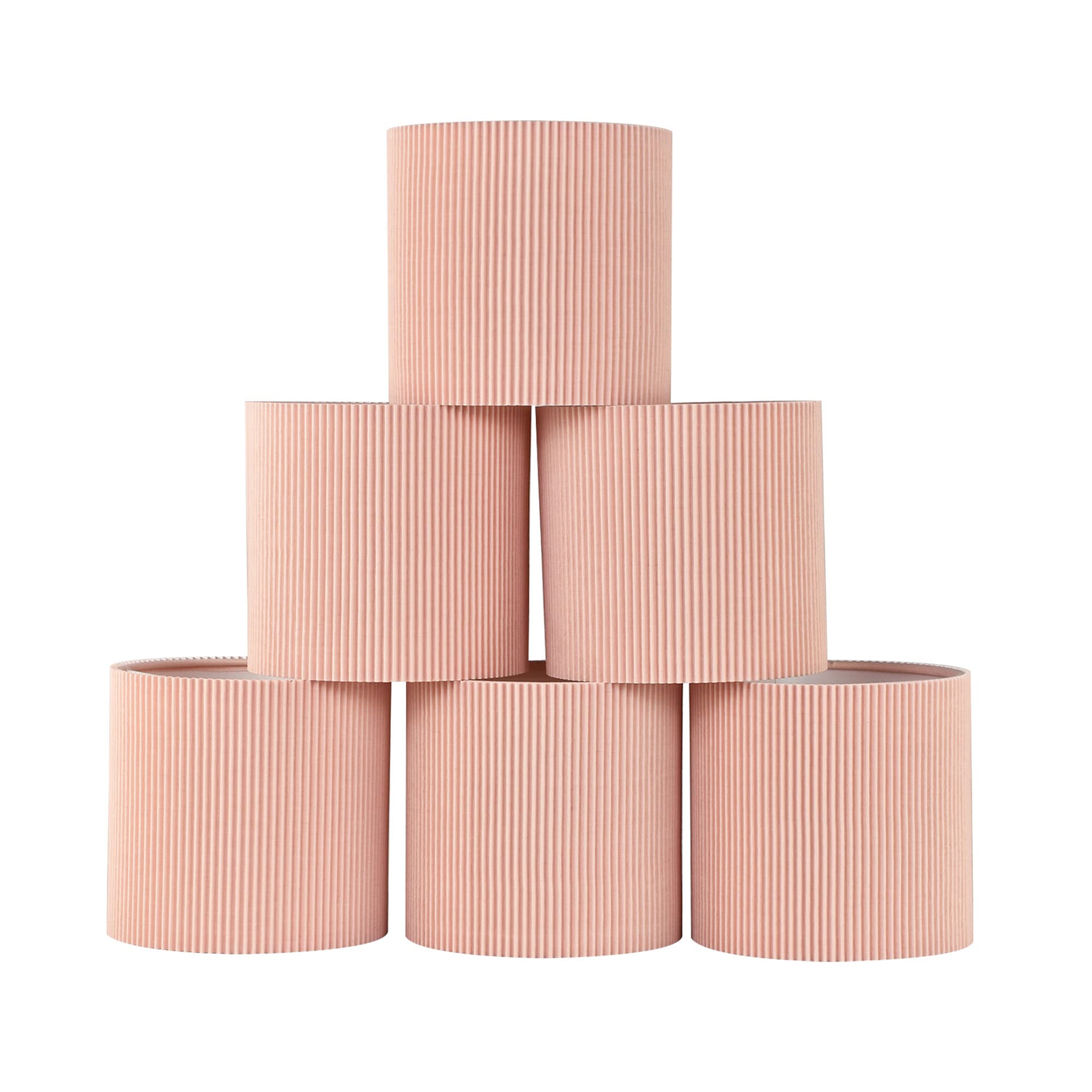 LAMPWELL KETTE Clip-on Chandelier Fabric Lamp Shades - Set of 6 Small Drum Lamp Shades 5.4