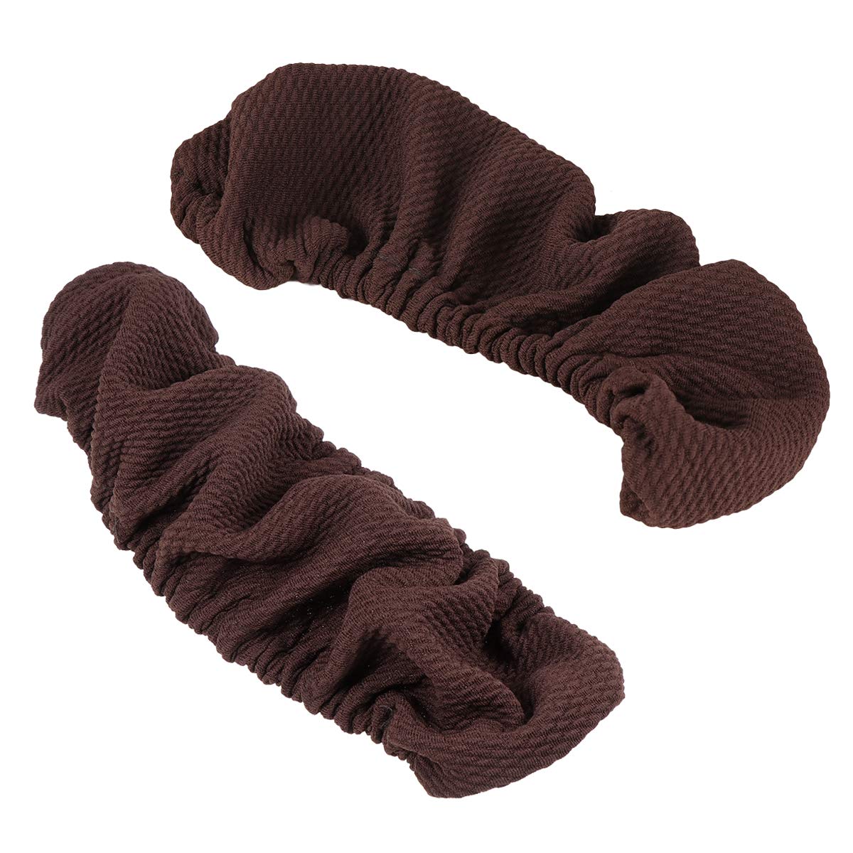 FOMIYES 2-Pack Thickened Office Chair Armrest Covers - Elastic Arm Rest Sleeves for Computer Chairs (Coffee Brown) - Comfortable Armrest Pads for Desk Work, Gaming & Home Office Use