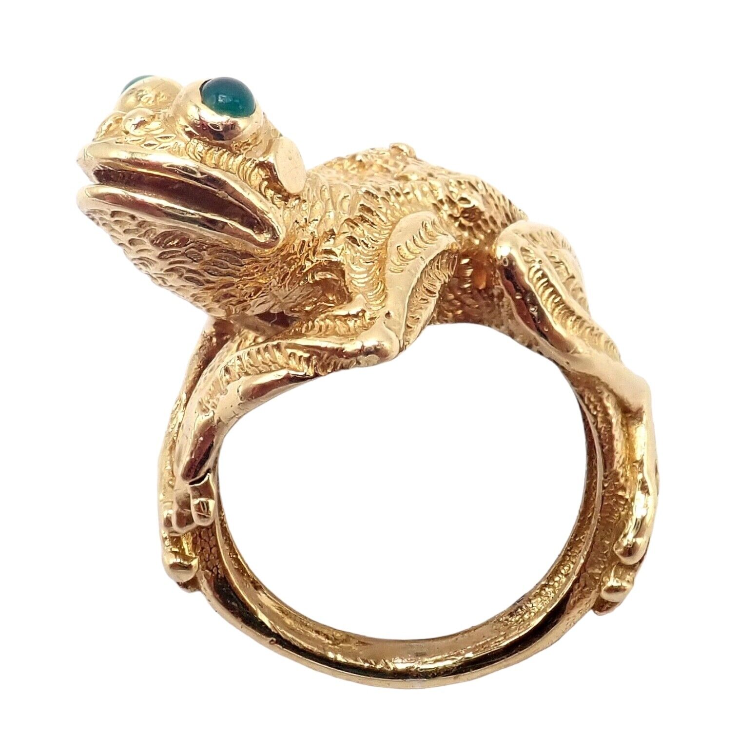 Authentic 18k Yellow Gold Frog Emerald Ring by Kurt Wayne - Elegant Jewelry Gift for Women, Perfect for Birthdays, Anniversaries & Special Occasions