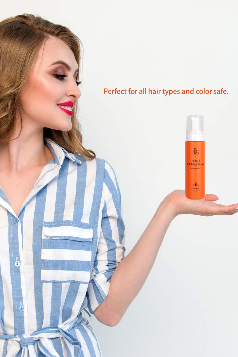 ELC Dao of Hair Pure Olive Bobo Volume Foam - Lightweight Medium Hold Styling Foam for All-Day Volume & Shine (6.67 oz) - Perfect for Beach Waves, Party Hairstyles & Everyday Volume Boost
