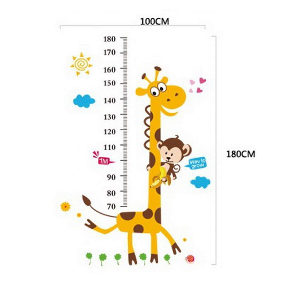 Cartoon Giraffe Wall Stickers - PVC Waterproof Nursery Decor for Kids Room