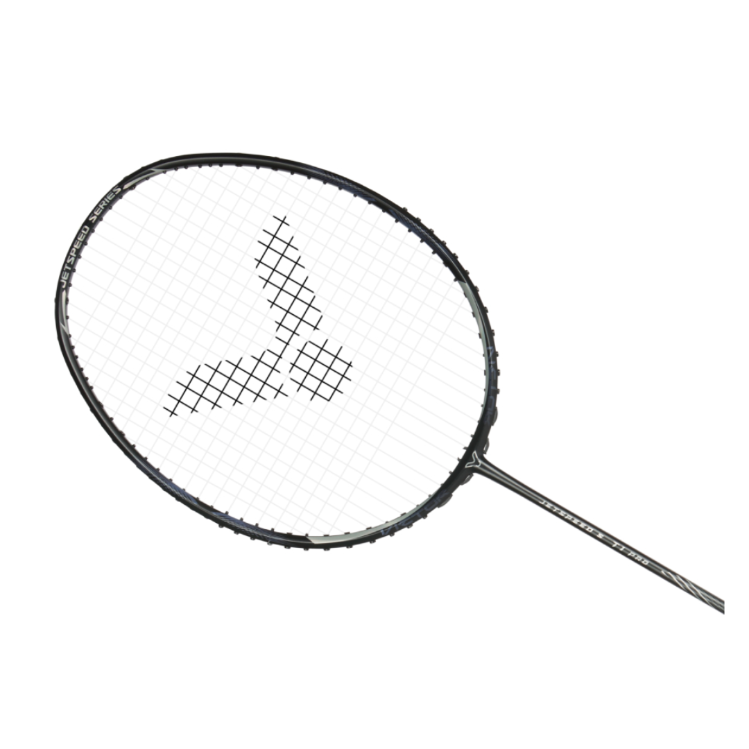 Victor Jetspeed T1 Pro Unstrung Badminton Racket - Carbon Fiber Lightweight Racquet for Advanced Players [Moonless Night] | Perfect for Tournaments & Training Sessions