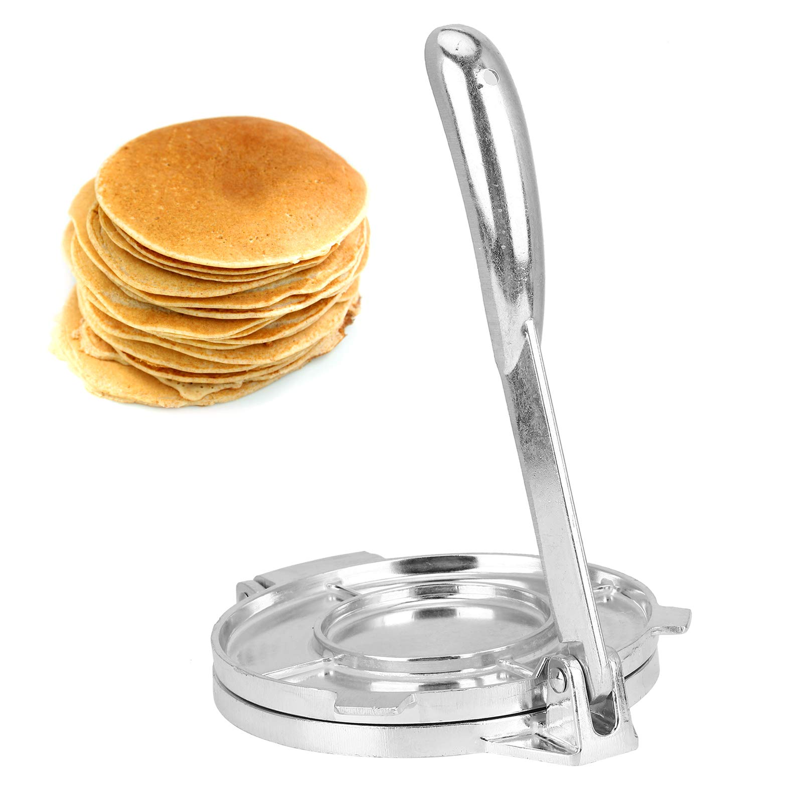 Cast Aluminum Tortilla Press Maker - Foldable Dough Press Tool for Homemade Tortillas, Flatbreads & Pastries | Heavy Duty Kitchen Utensil & Bakeware for Mexican, Indian & Mediterranean Cuisine | Perfect for Home Cooking, Restaurants & Outdoor Camping
