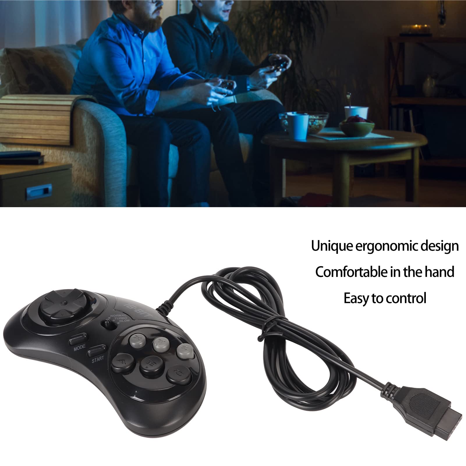16Bit Mini Gamepad Controller - Ergonomic & Portable for Gaming