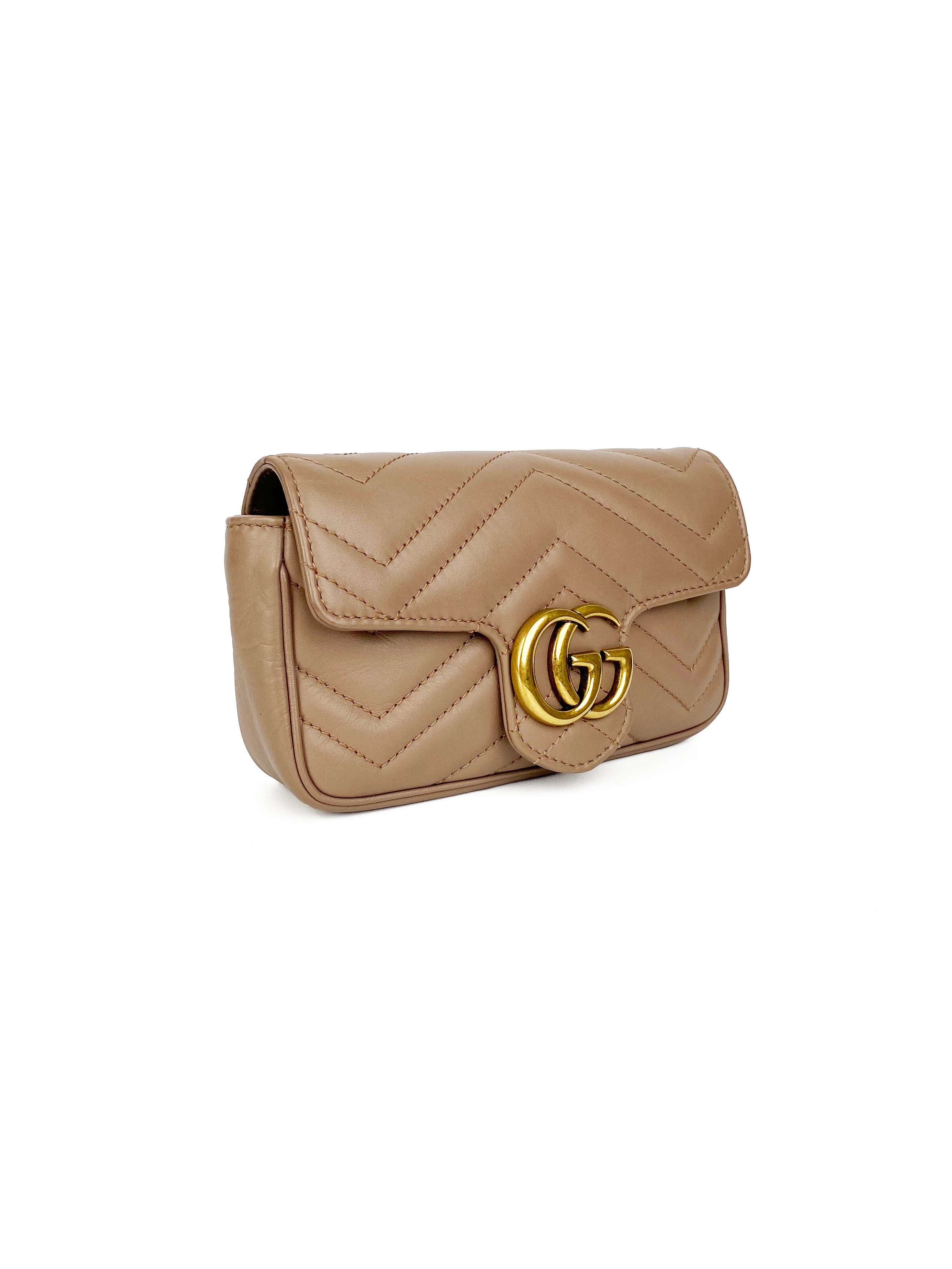 Gucci Dusty Pink Super Mini Marmont Crossbody Bag for Women | Luxury Leather Shoulder Purse | Perfect for Date Night, Parties & Everyday Use