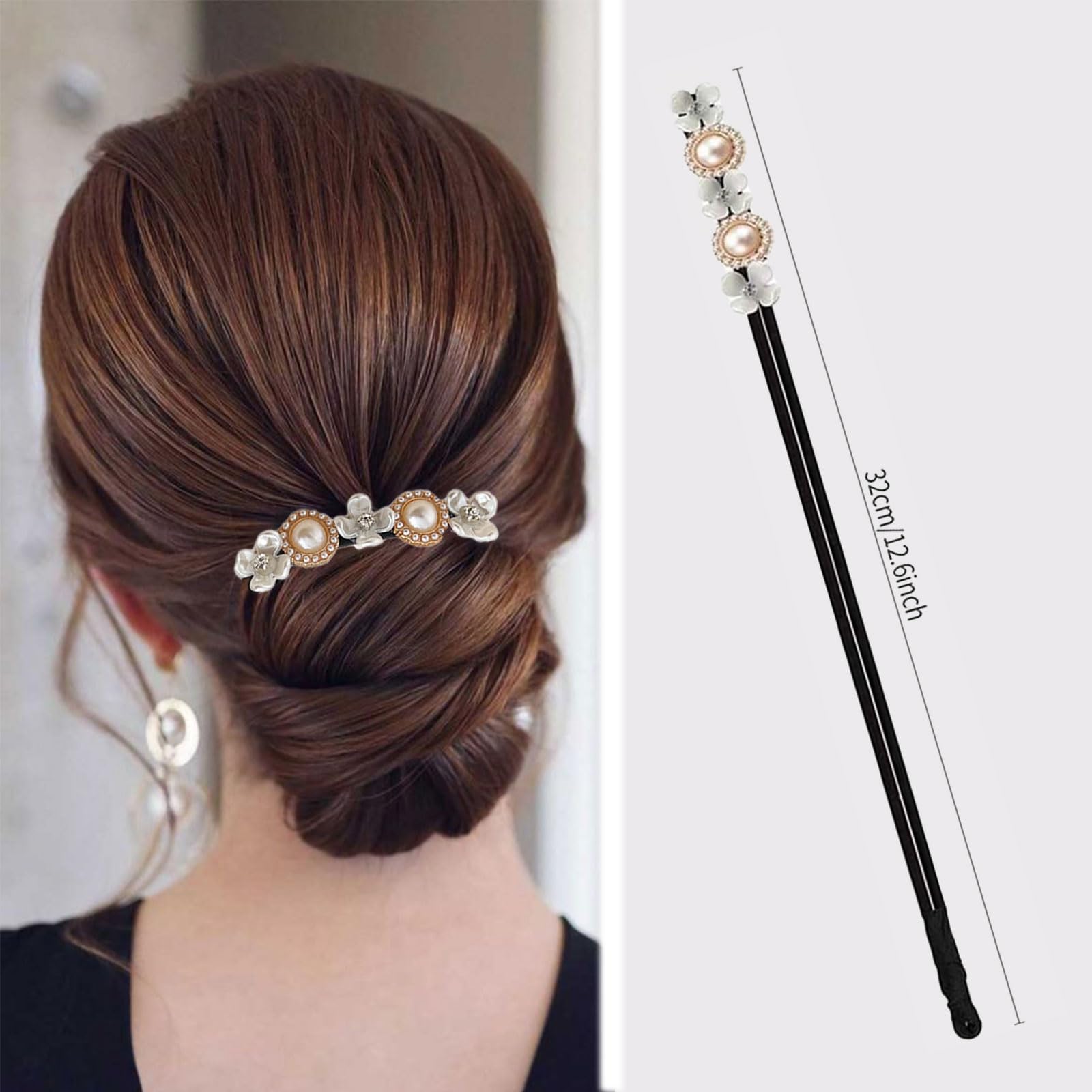 Magic Bun Maker 2-Piece Set - Hair Donut Bun Maker, Fabric Hair Clip, Hair Accessories for Ponytail & Updo Hairstyles - Perfect for Weddings, Parties & Everyday Styling