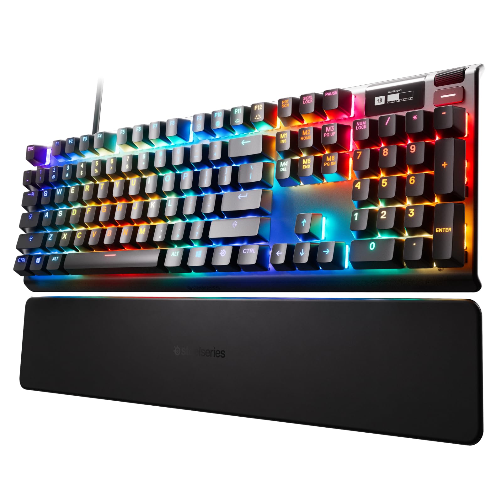SteelSeries Apex Pro HyperMagnetic Gaming Keyboard - Adjustable Actuation, OLED Smart Display, RGB Backlit, USB Passthrough - Perfect for FPS, MOBA & Esports Gaming
