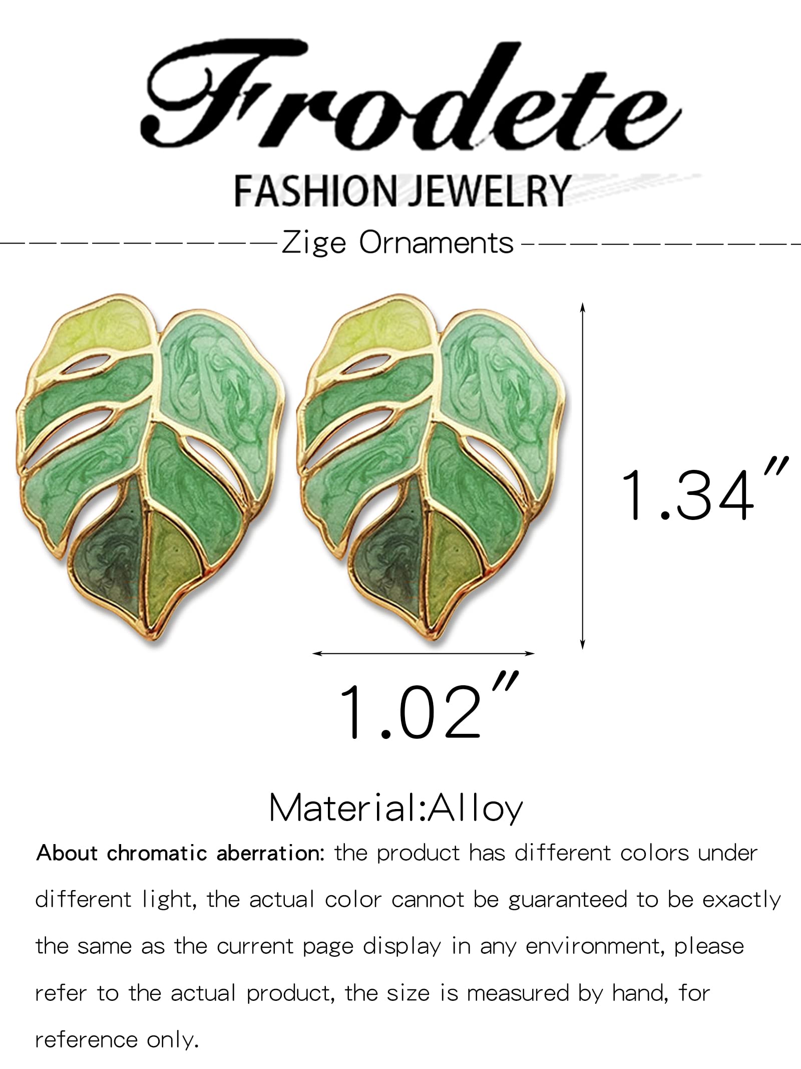 Stylish Palm Leaf Earrings for Women - Enamel Green Monstera Stud Earrings | Summer Fashion Jewelry | Perfect for Beach Vacations, Boho Outfits & Tropical Parties