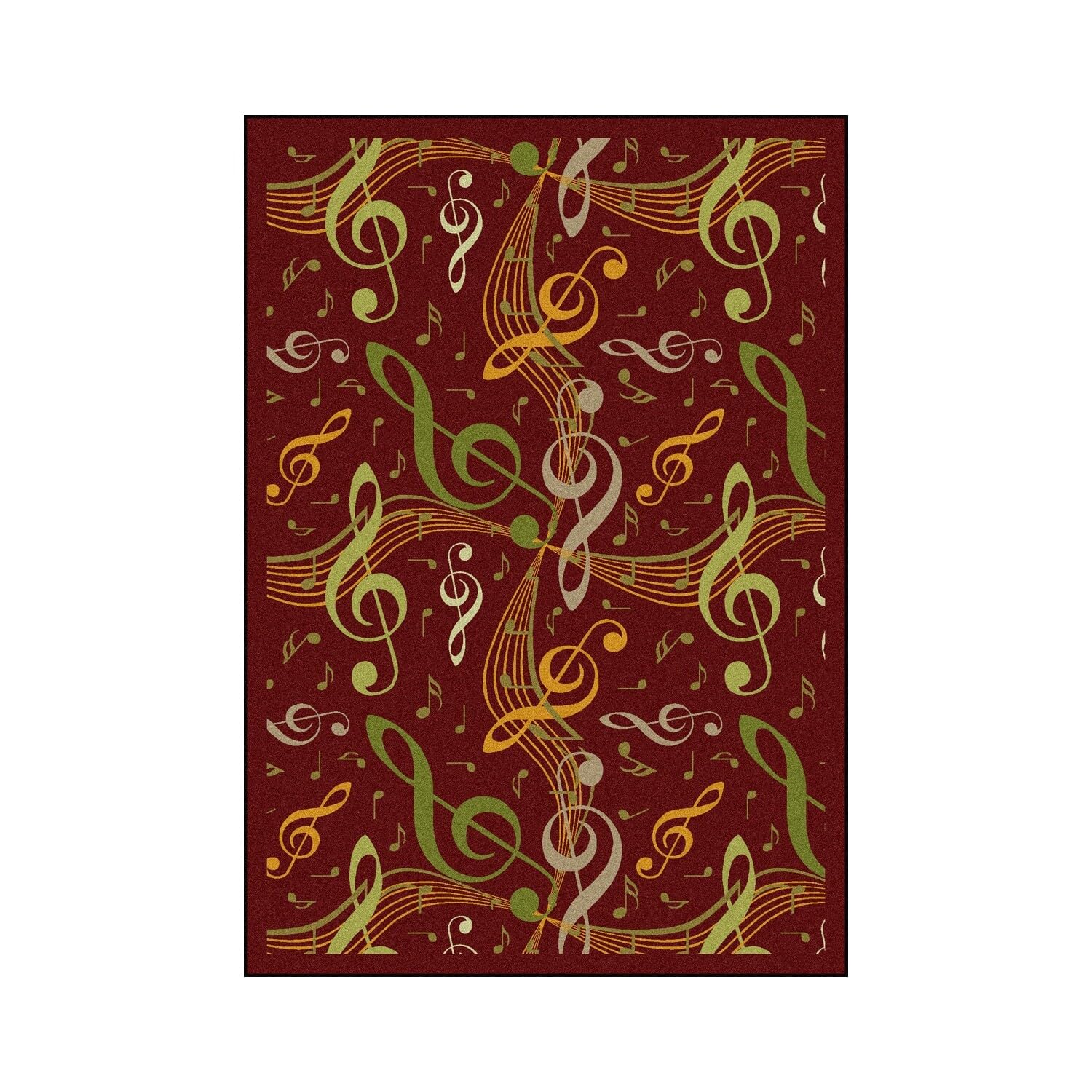 Joy Carpets Kid Essentials Music & Special Needs Virtuoso Rug - Burgundy 7'8
