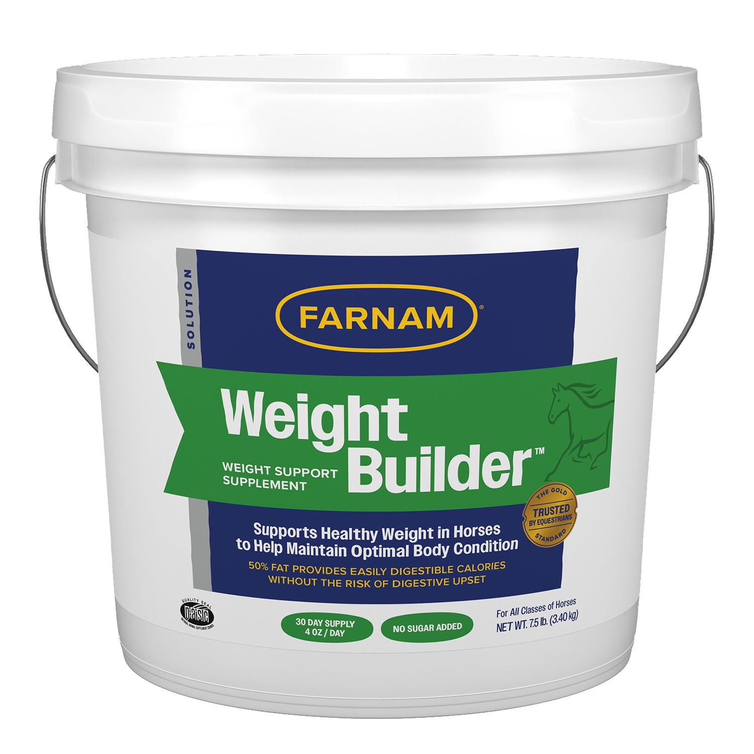 Farnam Weight Builder Horse Supplement - High-Calorie Weight Gain Formula for Horses - Perfect for Underweight, Performance & Senior Horses