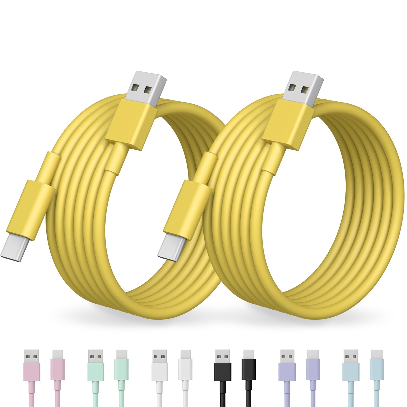 2-Pack 6FT USB C to USB A Fast Charging Cable for iPhone 16/15 Series & iPad Air - CarPlay Compatible, Durable Nylon Braided Car Charger Cord for Road Trips & Daily Commute
