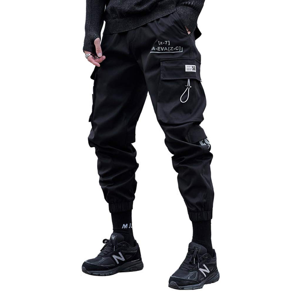 **Astellarie Men's Techwear Jogger Pants - Hip Hop Punk Cargo Harem Pants with Pockets | Streetwear Tactical Track Pants for Urban Fashion & Outdoor Activities**
