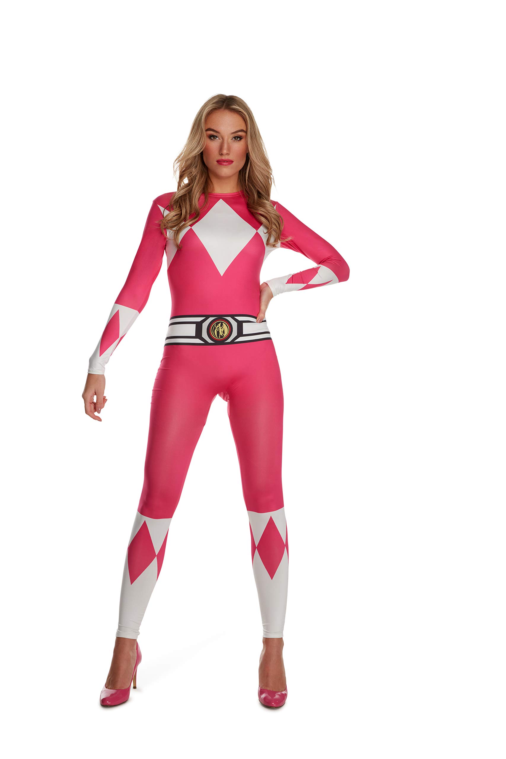 Pink Power Ranger Costume for Women - Adult Female Power Rangers Morphsuit | Halloween Cosplay, Comic-Con, Themed Parties & Dress-Up