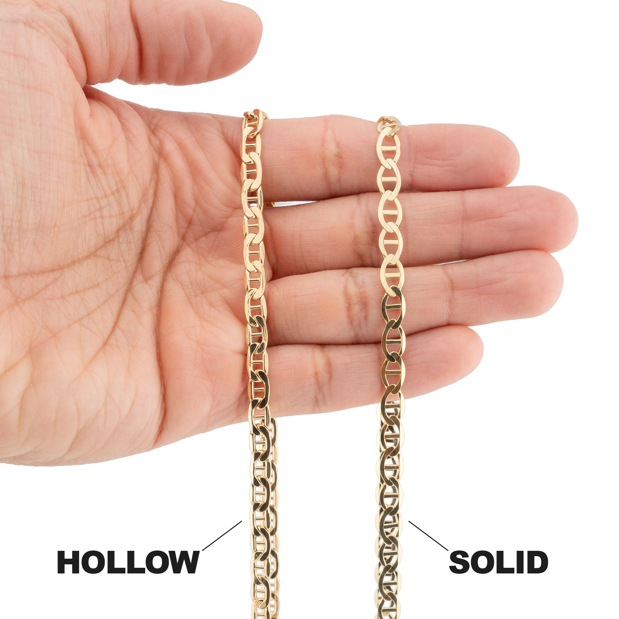 10K Gold Mariner Necklace - 6mm Rope Chain for Men & Women | Classic Nautical Jewelry for Everyday Wear, Gifts & Special Occasions