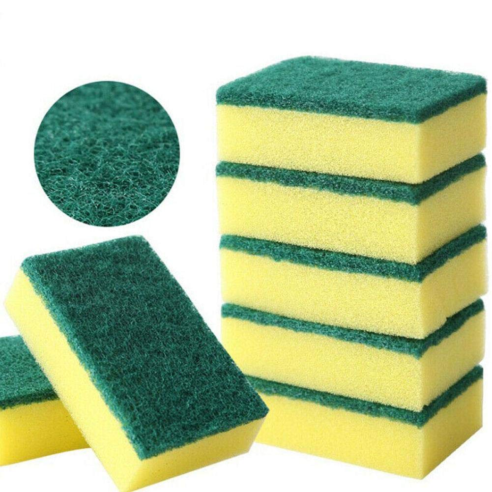Non-Scratch Kitchen Cleaning Sponges - Dual-Sided Dish Scrubber Sponge for Pots, Pans, Dishes & Bathroom - Gentle Abrasive Scrub Pad for Car Wash & Household Cleaning (1-Pack) - Perfect for Daily Kitchen Cleaning & Tough Stain Removal