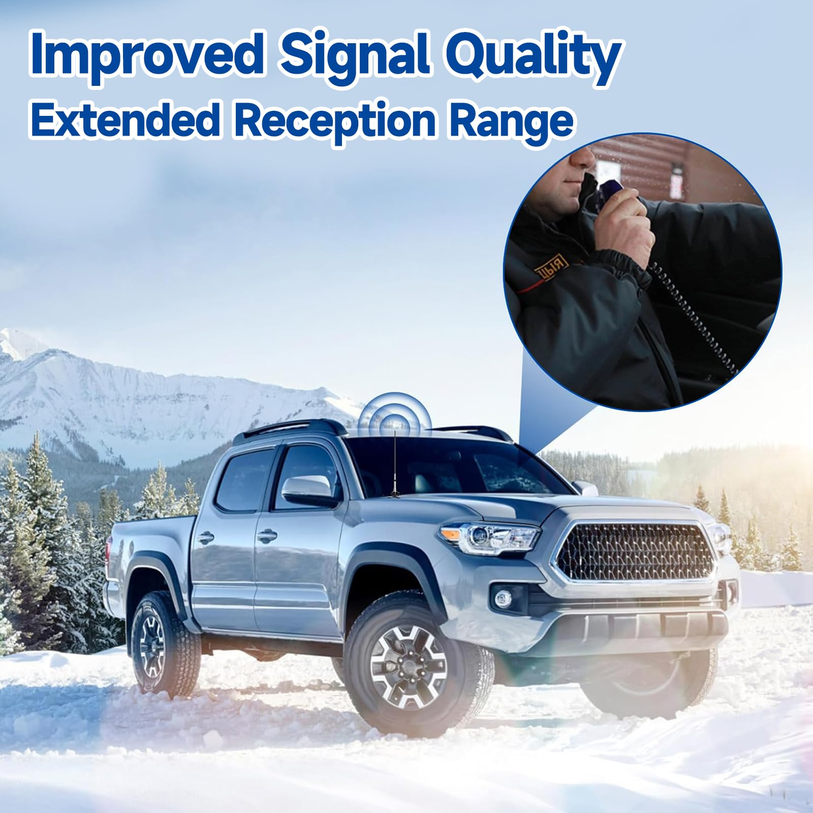 Bingfu High Gain Fiberglass Antenna for Mobile Ham Radio - Dual Band VHF UHF 136-174MHz & 400-470MHz - Rustproof Car Truck Antenna for Amateur Two Way Radios - Perfect for Off-Roading, Emergency Communication & CB Radio Enthusiasts