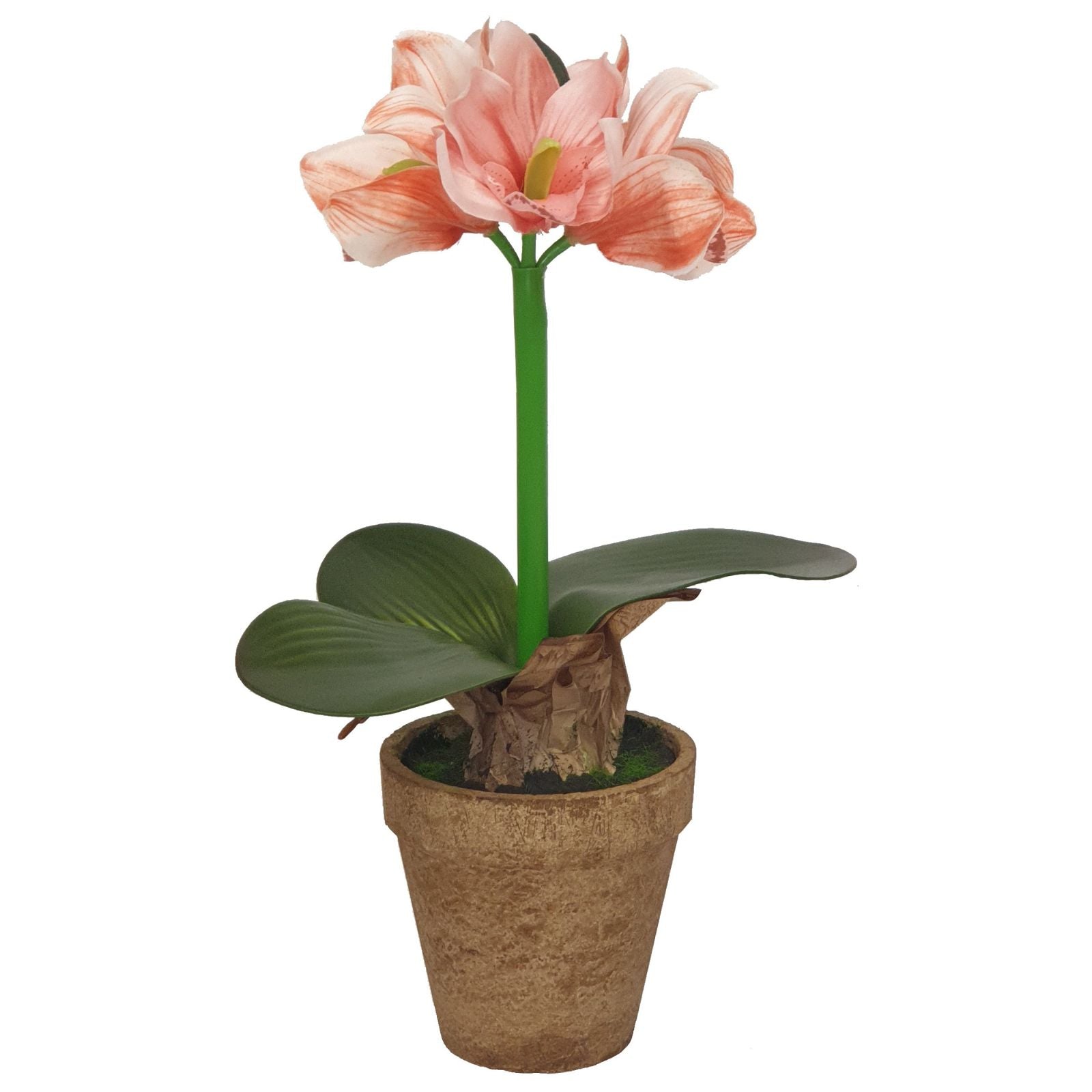 40cm Artificial Peach Flower Plant by Criterion - Perfect for Home Decor, Office Desk, Wedding Centerpieces & Party Arrangements