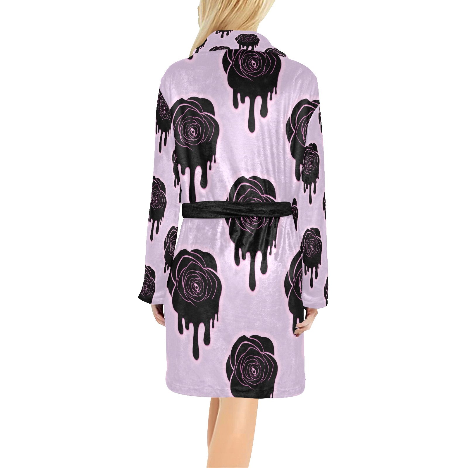 Elegant Black Rose Print Nightgown - Soft & Comfortable Sleepwear for Women - Perfect for Relaxing at Home or Romantic Evenings