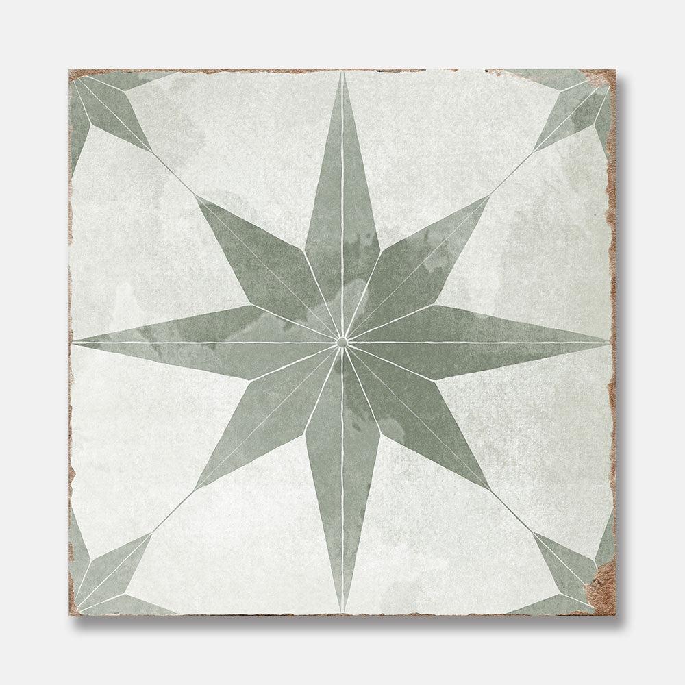 Heritage Estrella Encaustic Look 200x200 Matte Porcelain Tile - Perfect for Bathroom, Kitchen & Living Room Flooring