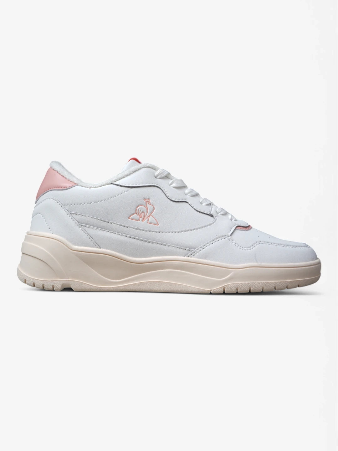 Le Coq Sportif Alma Women's Sneakers - White & Pink Running Shoes for Women | Comfortable Walking & Gym Workout Shoes