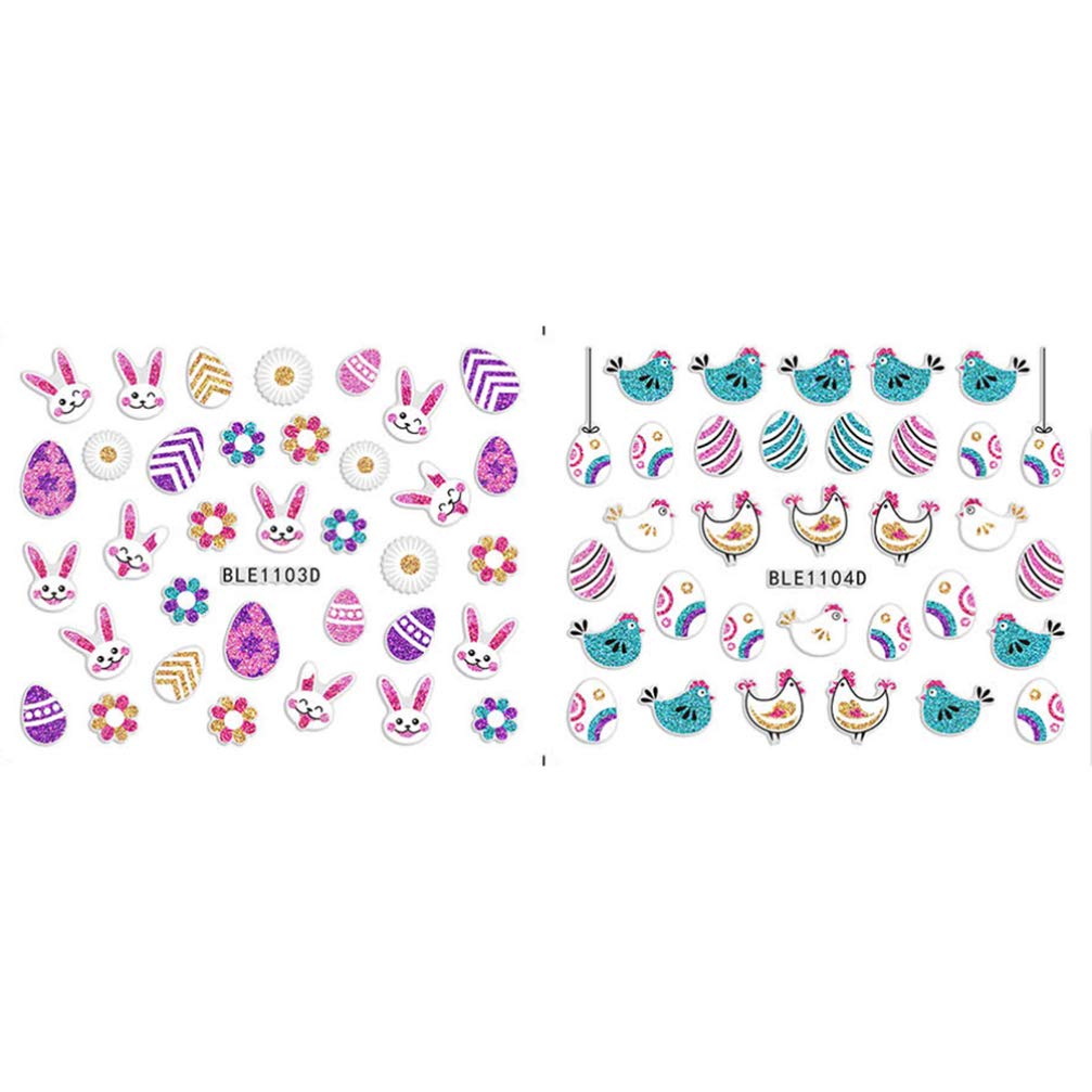 Beaupretty 10pcs 3D Flower Nail Stickers for Kids - Easter Party Nail Art, Scrapbook Embellishments, DIY Manicure Decor - Perfect for Easter Bunny Theme, Girls' Nail Art, and Kids' Party Favors