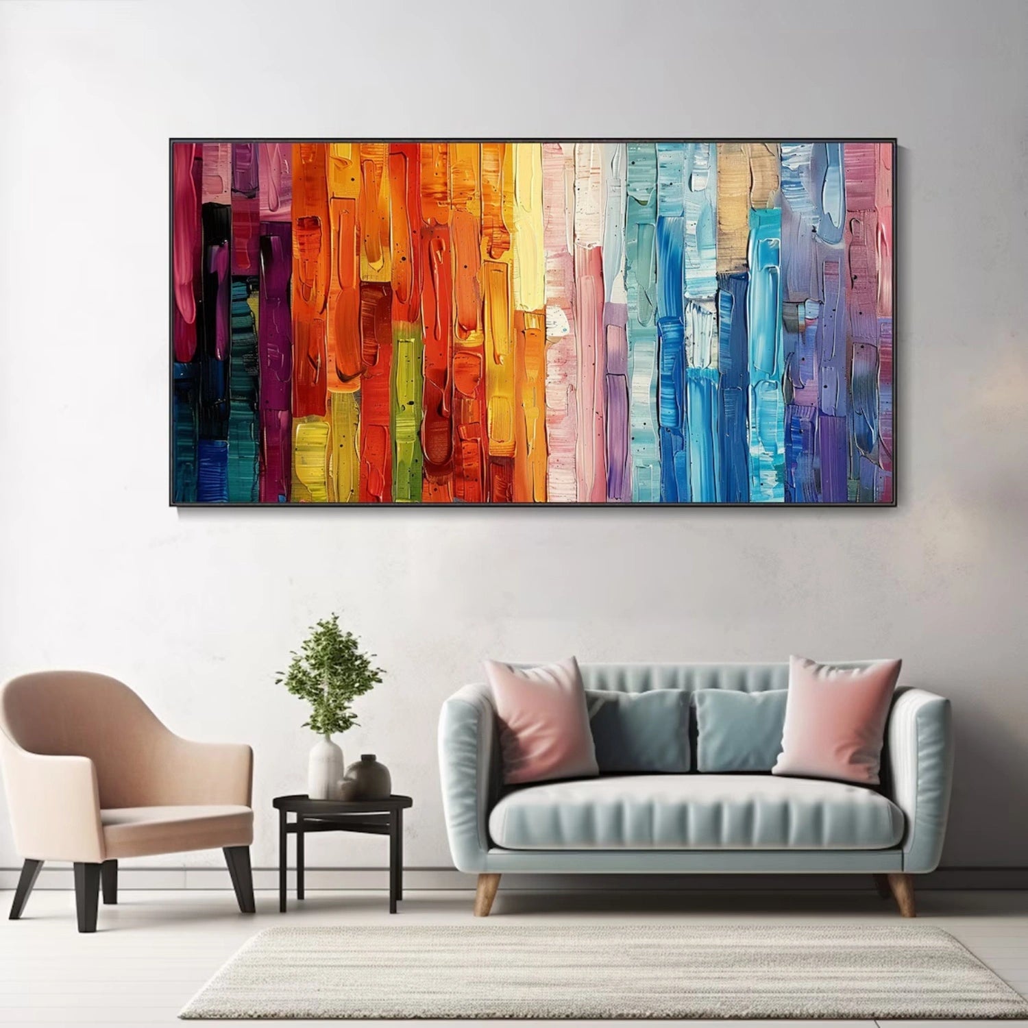 Abstract Painting #AB 319 - Modern Wall Art for Living Room, Bedroom & Office Decor - Handmade Canvas Artwork for Home & Commercial Spaces