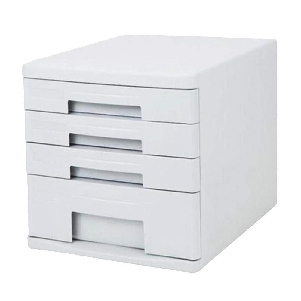 OSHA Approved 4-Layer Gray Plastic Desktop File Cabinet - Mini Drawer Storage Box for Office Documents, School Supplies & Craft Organization | Compact Multi-Functional Filing System for Home, Office & Classroom Use