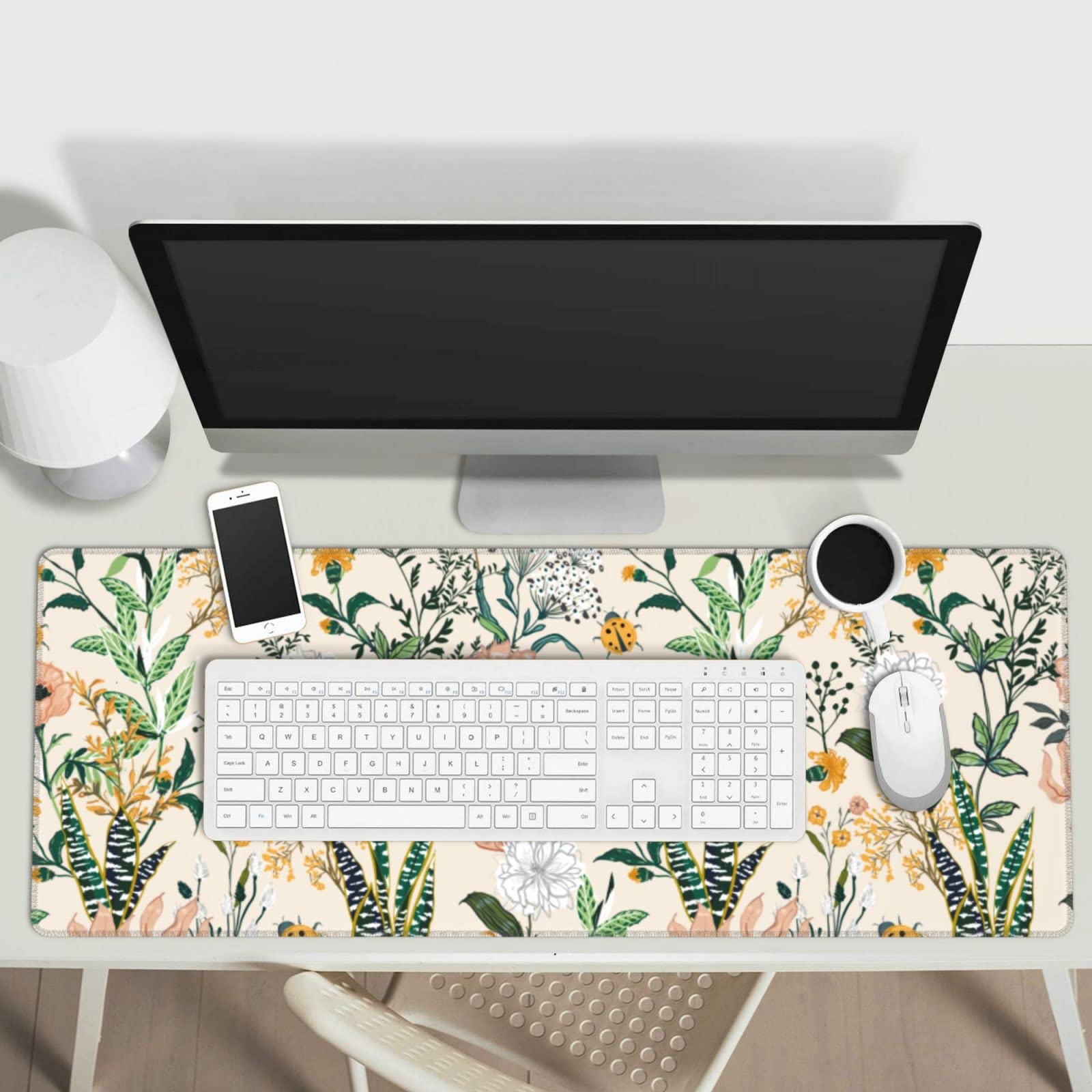 Floral Stitched Edge Mouse Pad - Extra Large 31.5