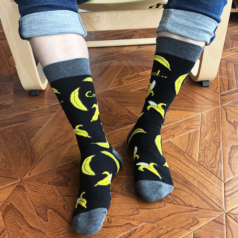 Men's Fun Crew Socks - Novelty Colorful Cotton Casual Dress Socks for Work, Party & Everyday Wear | Comfortable & Stylish