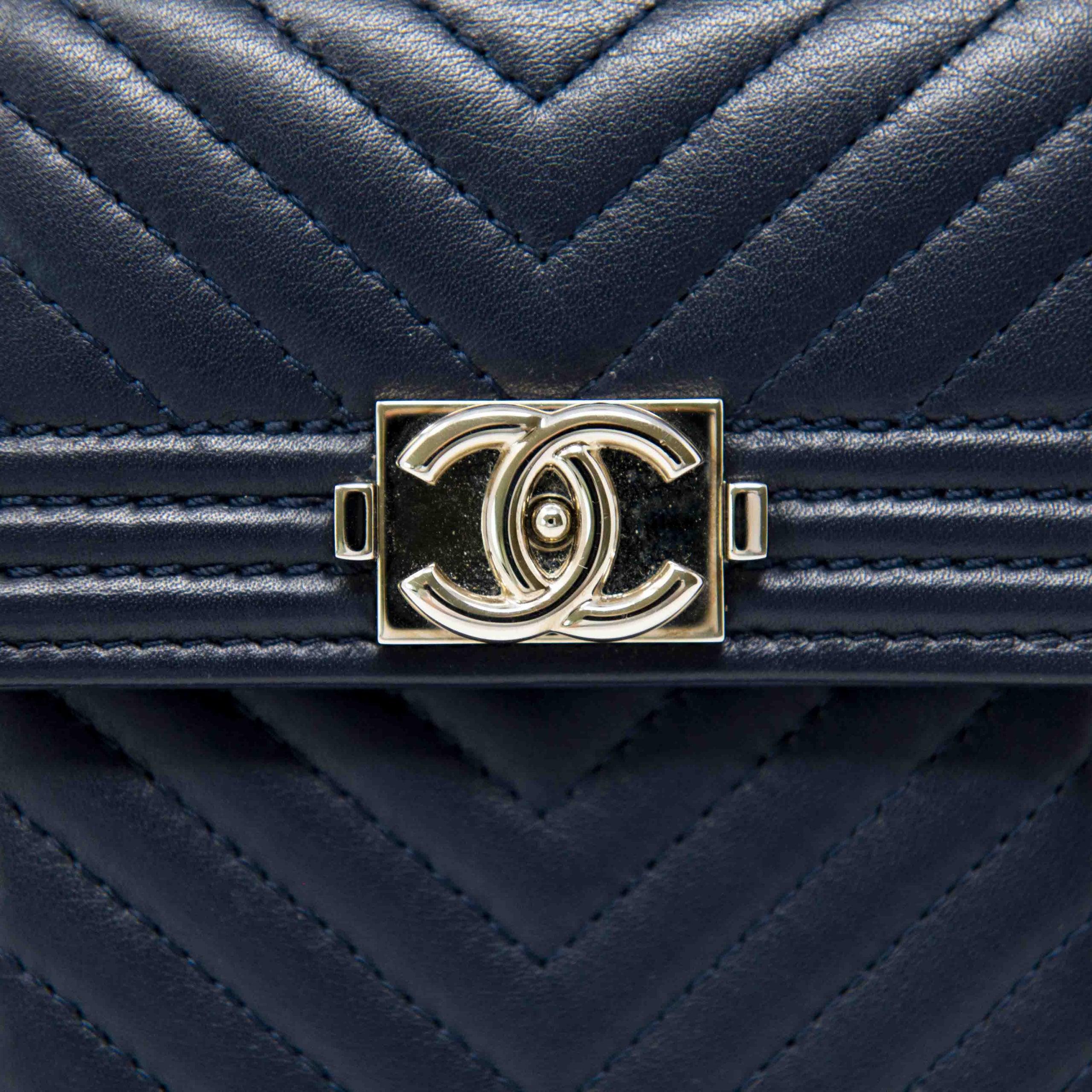 Chanel Blue Lambskin Compact Boy Wallet - Luxury Leather Wallet for Women - Perfect for Everyday Use & Special Occasions