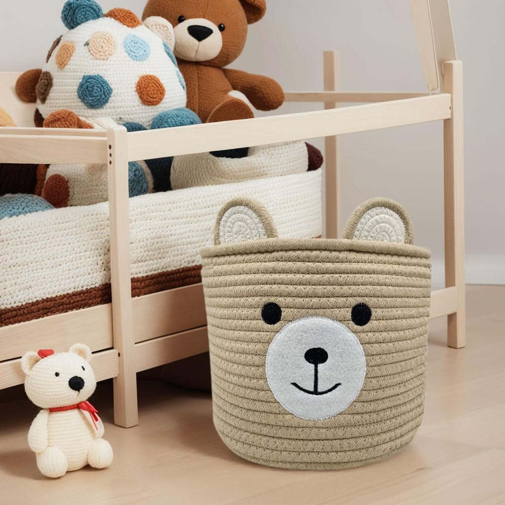 Bear-Shaped Nursery Storage Basket - 10