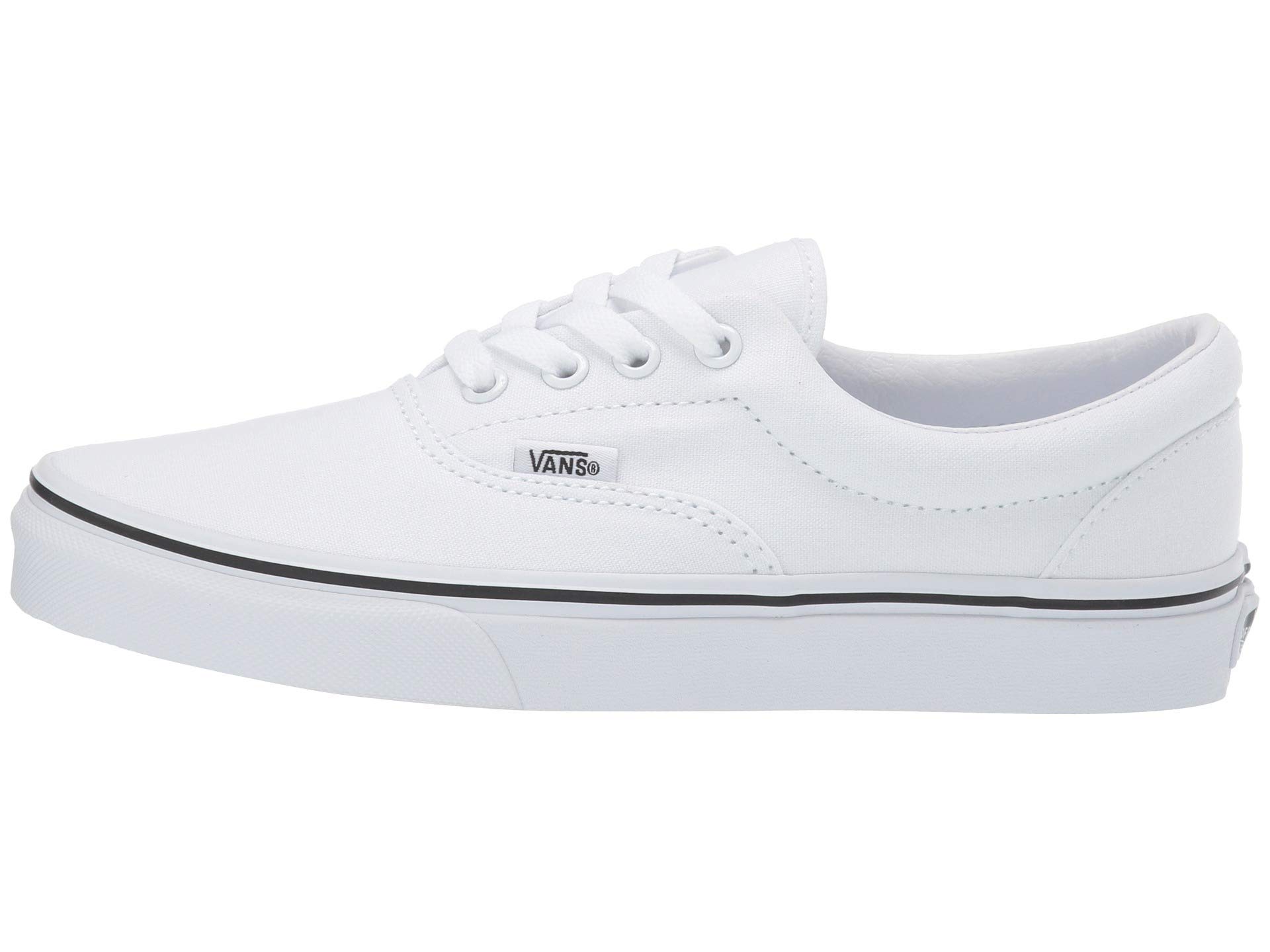 Vans Unisex Era Sneakers - Classic White Canvas Skate Shoes for Men & Women, Size 6.5 | Comfortable Casual Wear for Street Style, Skateboarding & Everyday Outfits