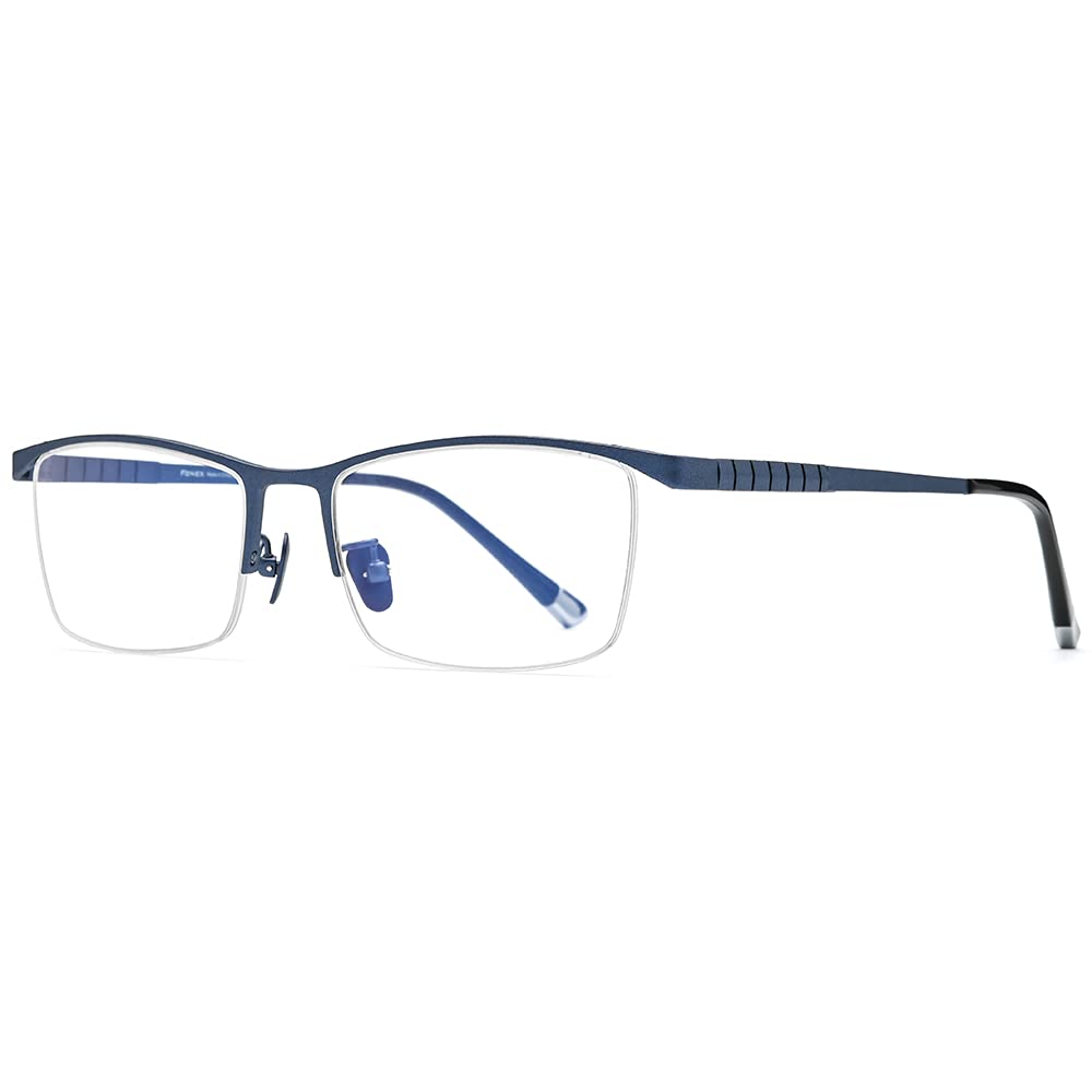 Premium Titanium Glasses Frame for Men - Lightweight Square Eyewear with Full Optical Lenses (Model F85641) | Perfect for Office, Reading & Everyday Wear
