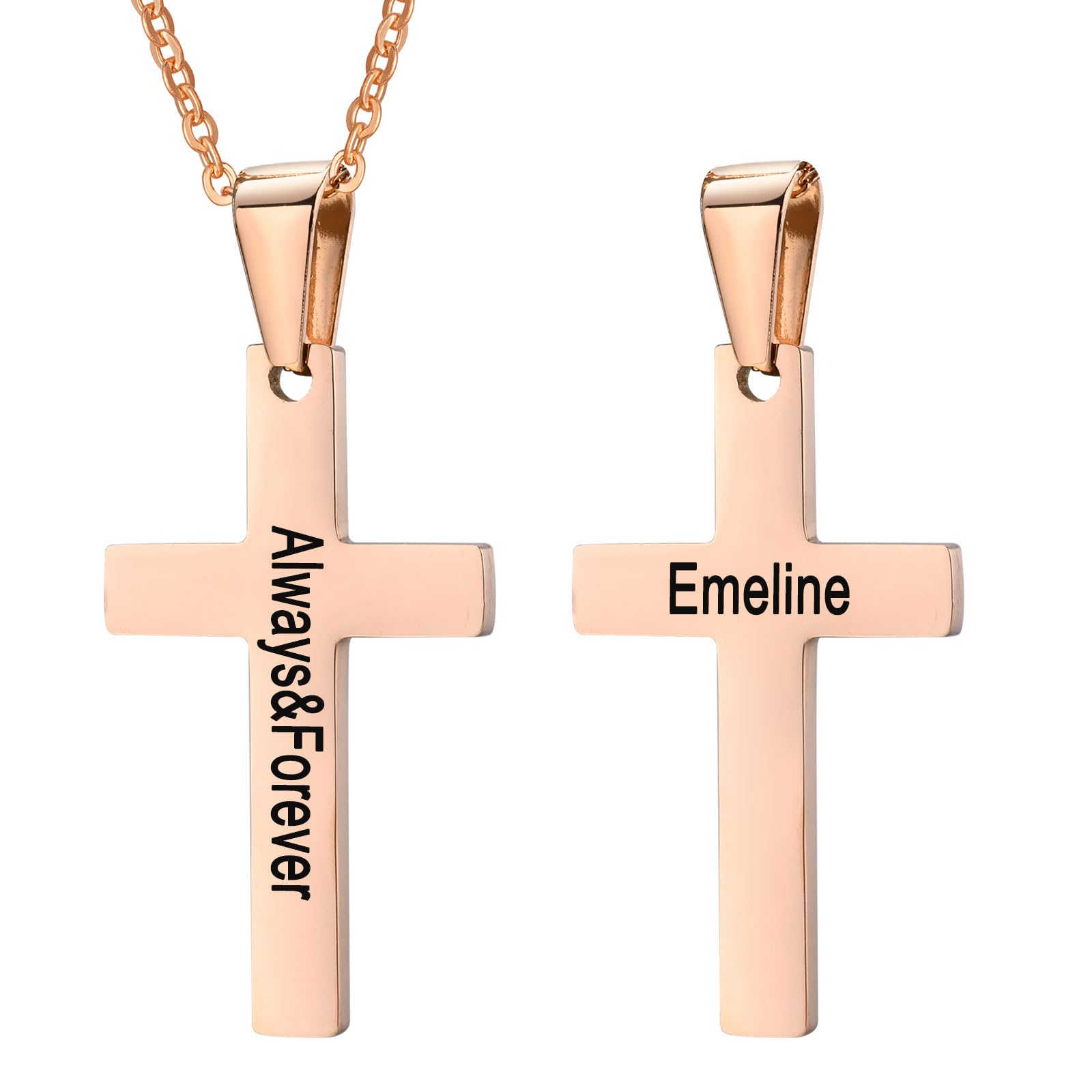 Custom Engravable Cross Pendant Necklace for Men & Women - Christian Jewelry, Easter Gift, Birthday Present | Perfect for Church, Weddings & Daily Wear