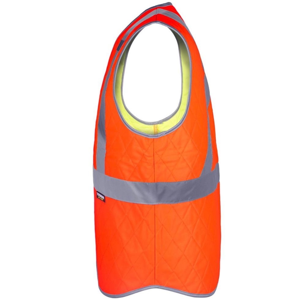 Terra High Visibility Cooling Vest with Zipper - Reflective Safety Workwear for Outdoor Sports & Construction (Orange, Model 116621) | Perfect for Running, Cycling, and Hot Weather Jobs