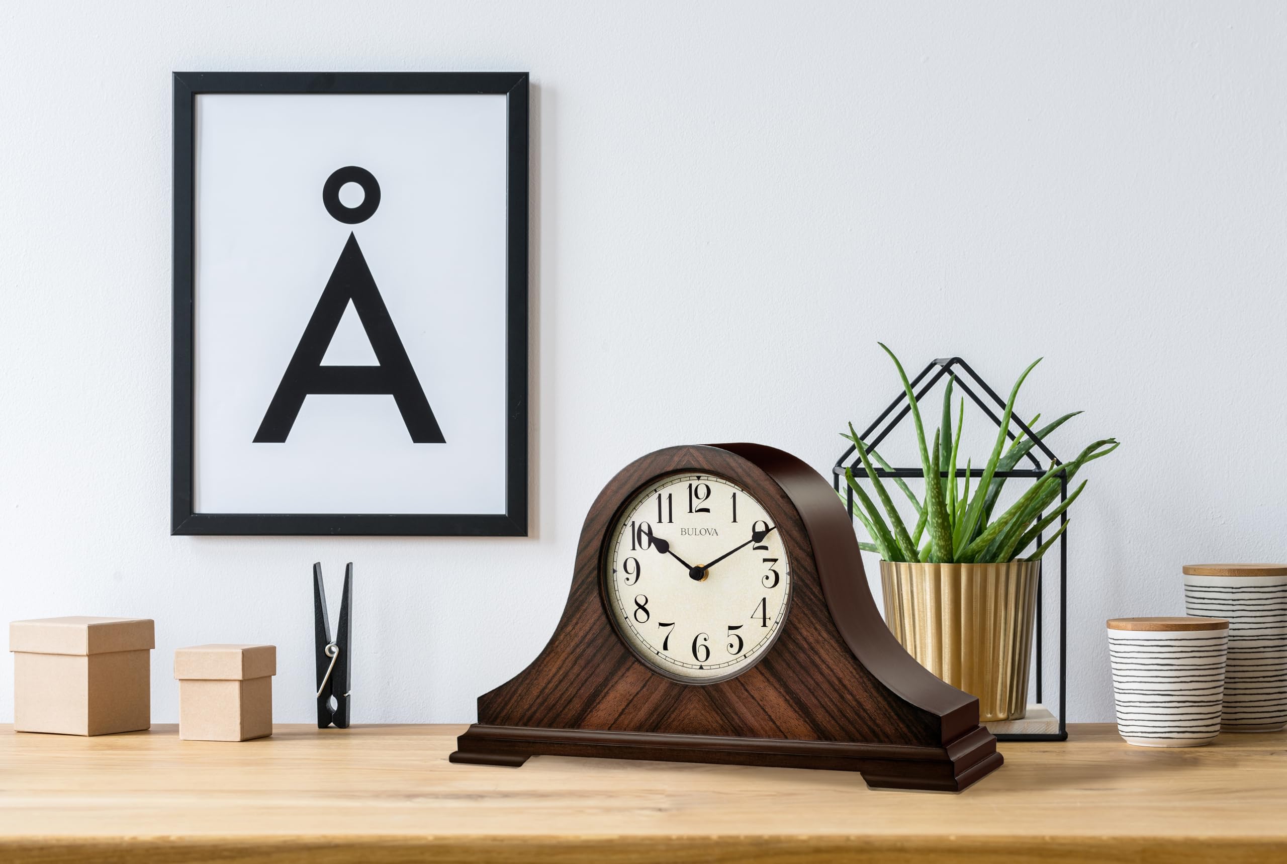 Bulova Norwalk Wall Clock - Classic Walnut Finish for Home, Office & Living Room Decor