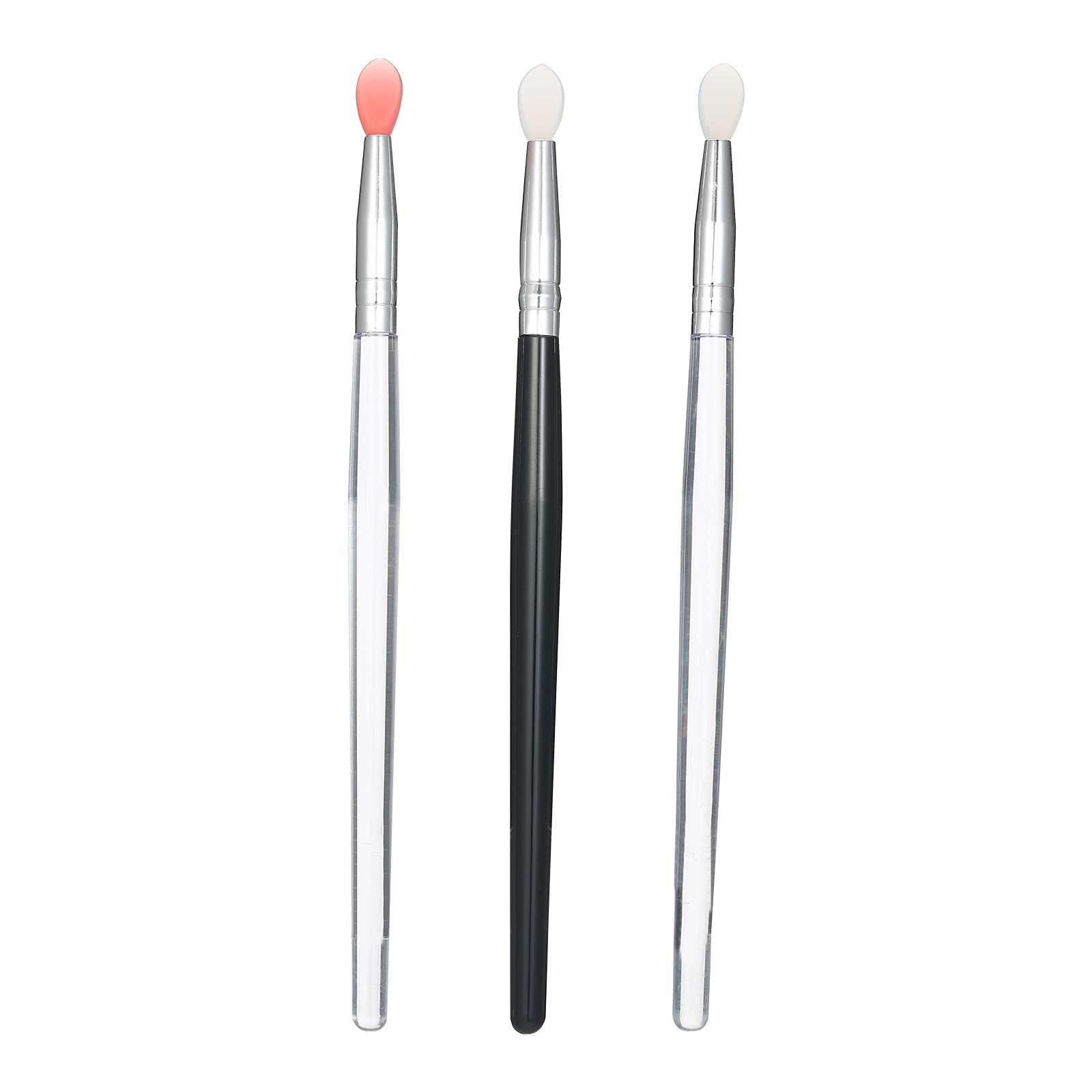 Homgee 3PCS Silicone Lip Brush Set - Mini Lip Balm & Gloss Applicator Brushes (Pink & White) | Perfect for Precise Lip Makeup Application & Travel Beauty Kit