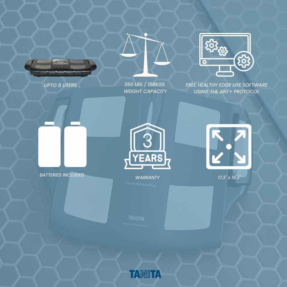 TANITA BC-1500 InnerScan PRO Body Composition Scale - FDA Cleared Multi-Frequency Segmental Analysis with Bluetooth Connectivity | Accurate Body Fat, Muscle & Water Measurement for Home Gym & Health Tracking