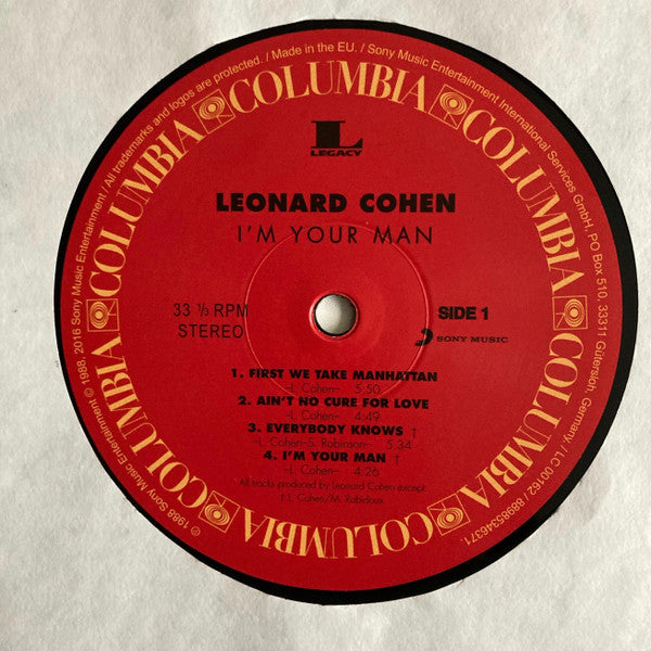 Leonard Cohen - I'm Your Man LP Album (Reissue, Remastered, 180g Vinyl, Mint Condition) - Perfect for Vinyl Collectors & Music Lovers