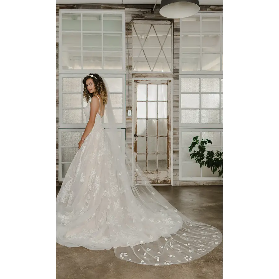 V2193C Cathedral Veil - Elegant Long Wedding Veil for Brides | Perfect for Church Ceremonies & Formal Weddings