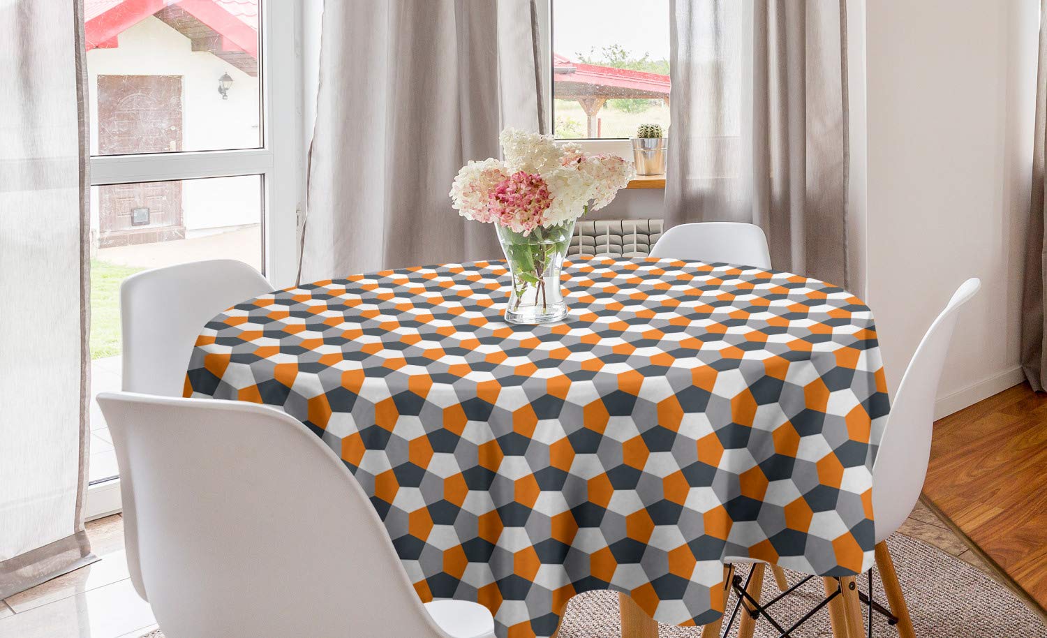 Ambesonne Abstract Round Tablecloth 60